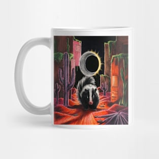 AI generated skunk watching solar eclipse Mug